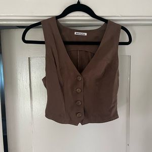 Reformation Tan Fitted Vest